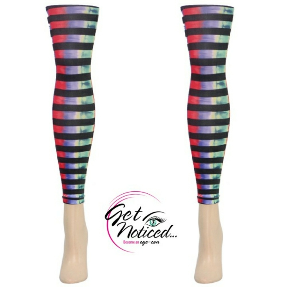 Tye My Dye Striped Footless Tights
